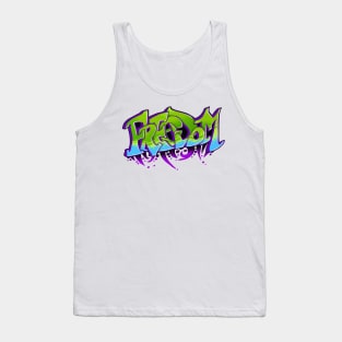 Freedom Graffiti Lettering Tank Top